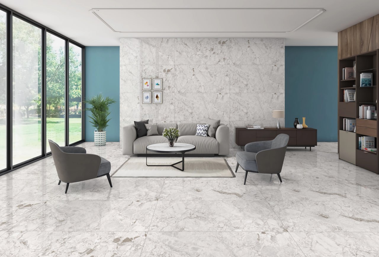 Polished porcelain tiles