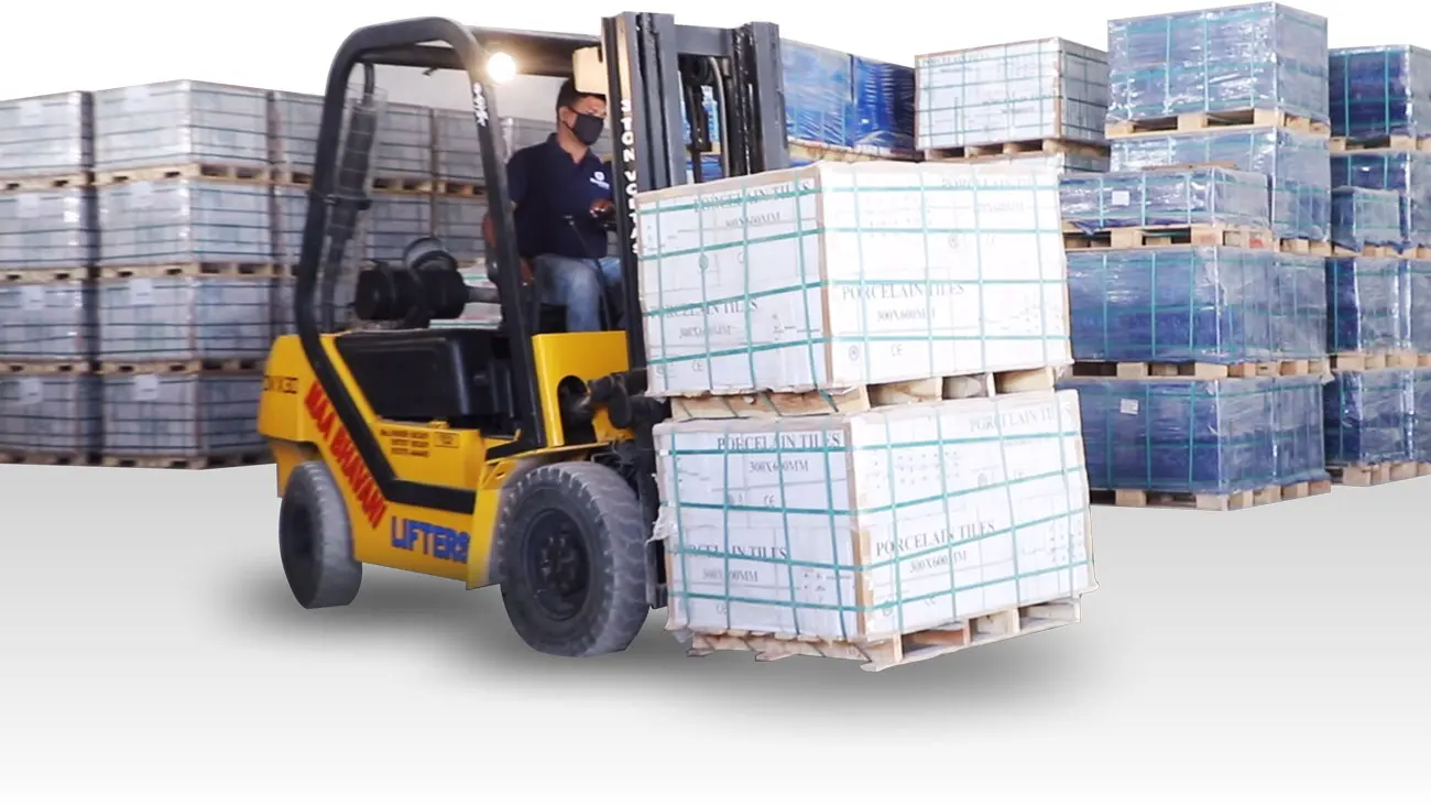 pallet packaging for loading glazed porcelain tiles